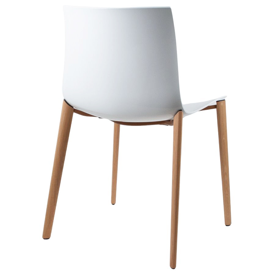 Arper Catifa 46 Schale einfarbig weiß - Gestell Eiche natur - Rückseite