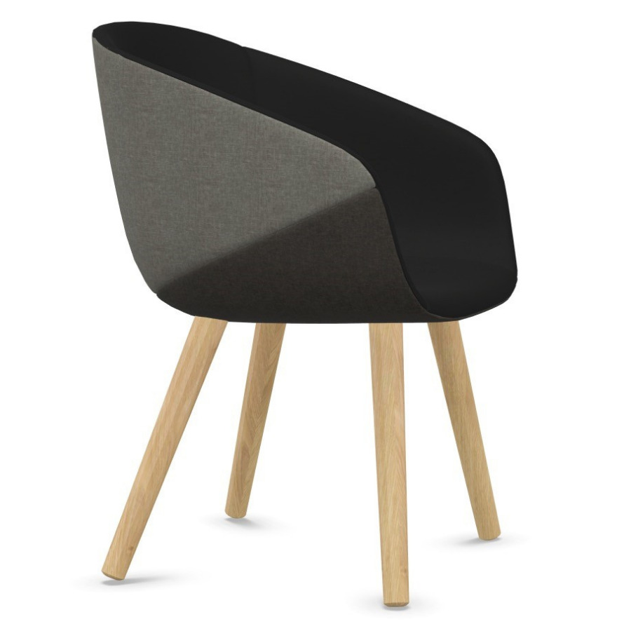 Bejot Oxco OX W 740 Sessel mit Holzbeinen - zweifarbig