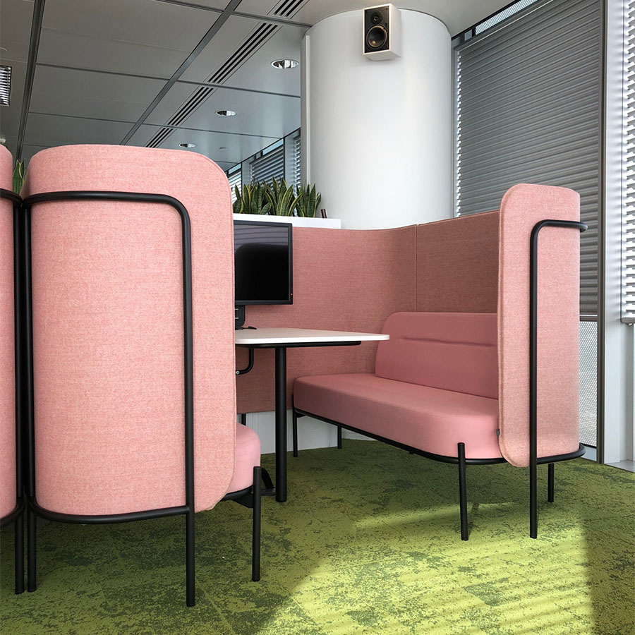 Bejot Chat_Pod Akustikbox für 4 Personen in LDS74 mit schwarzem Gestell