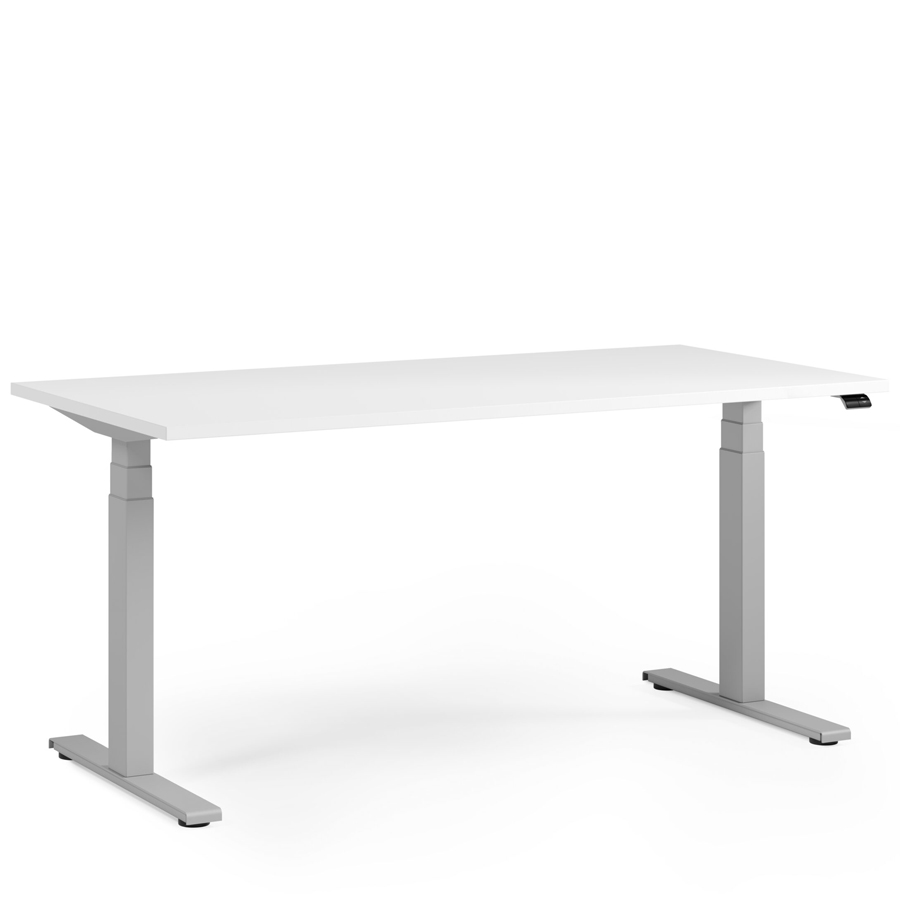 fm FOURACTION 132 Schreibtisch | Gestell silber | Platte weiß