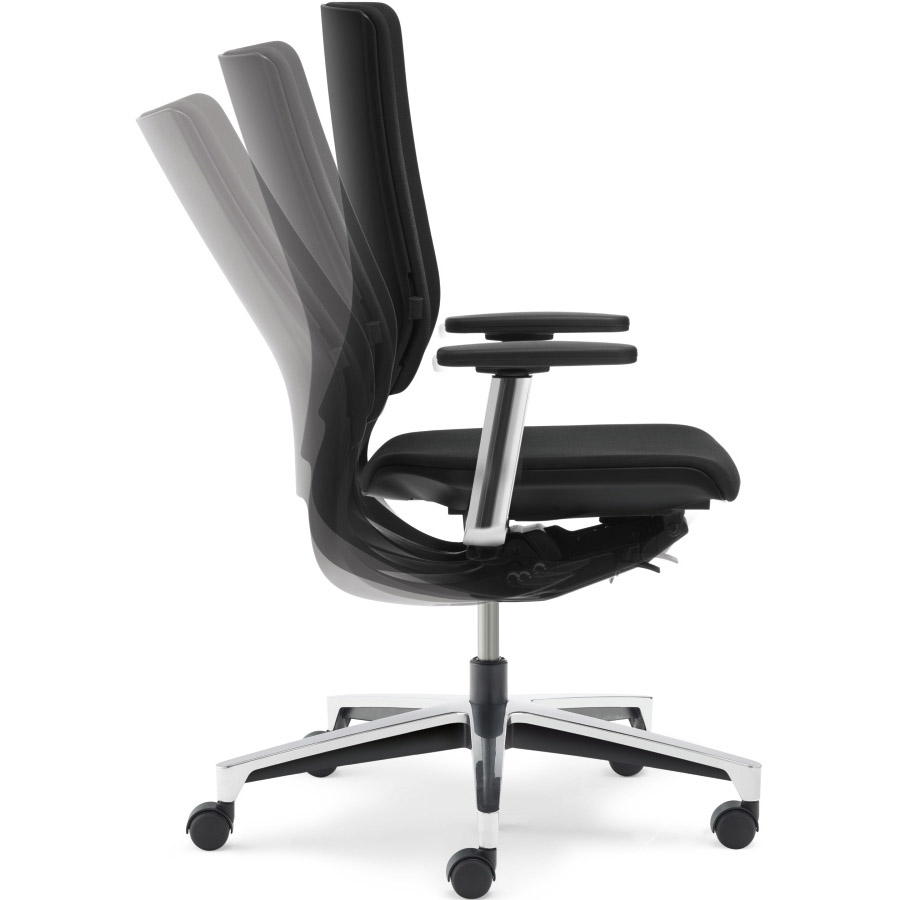 Klöber Mera 98 schwarz mit Fußkreuz verchromt Armlehnen verchromt