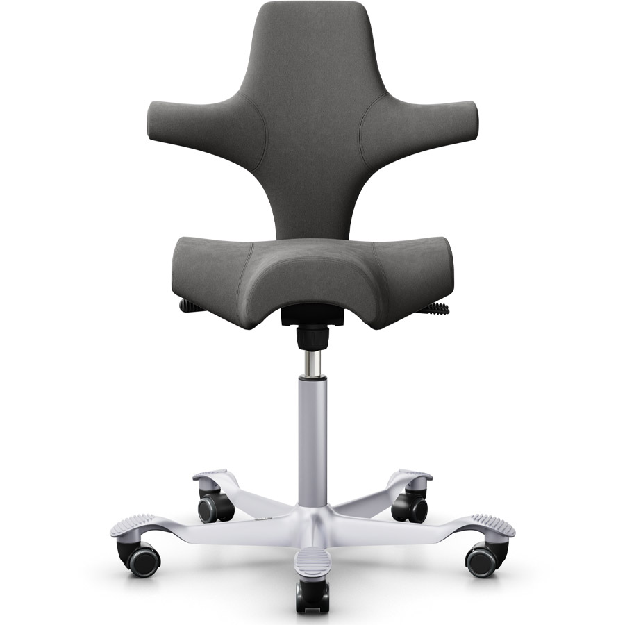 HAG CAPISCO 8106 Stoff Comfort+ grau mit Sattelsitz - Frontansicht