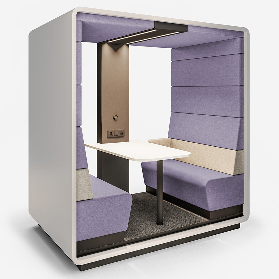 Hushoffice Hushmeet Open in Wool Hyacinth und Wool Biscuit