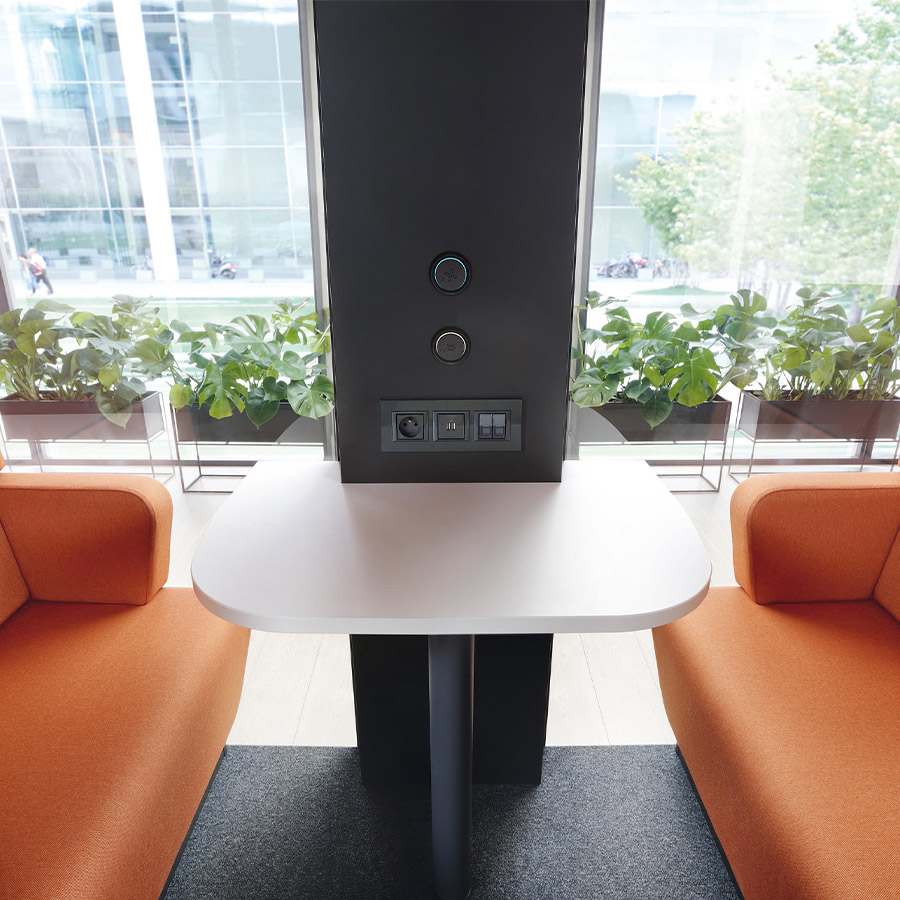 Hushoffice Hushmeet.S Akustikbox konfigurierbar in Wool TerracottaInnenleben