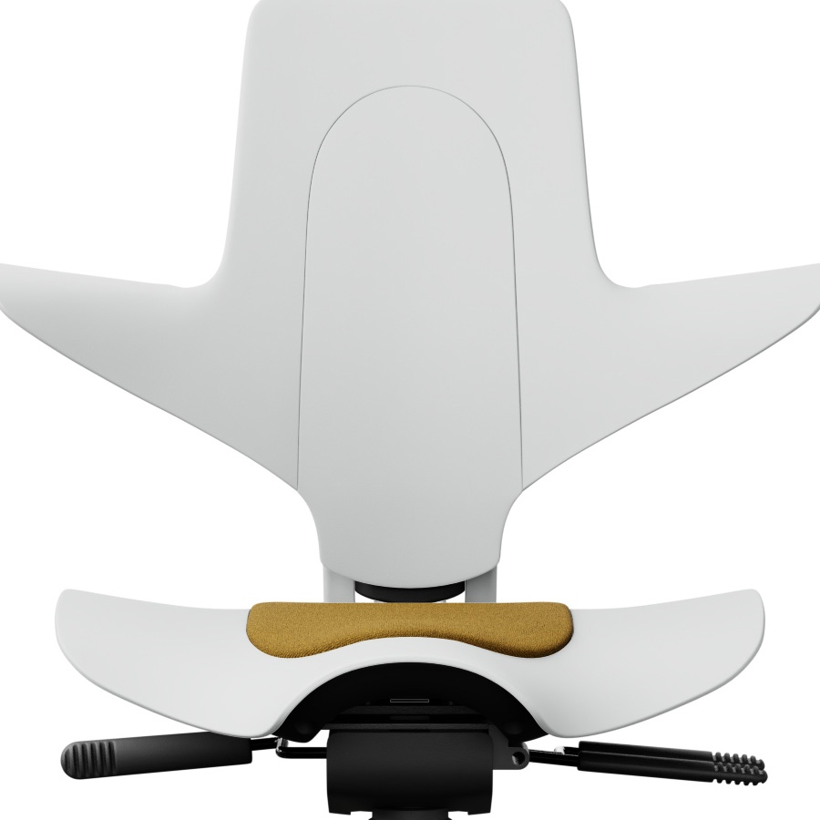 HAG Capisco PUls 8010 weiss mit Stoffeinsatz Capture Ocker