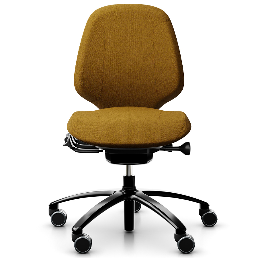 RH Mereo 200 mit halbhoher Rückenlehne - Gestell schwarz - Capture ocker - Frontansicht