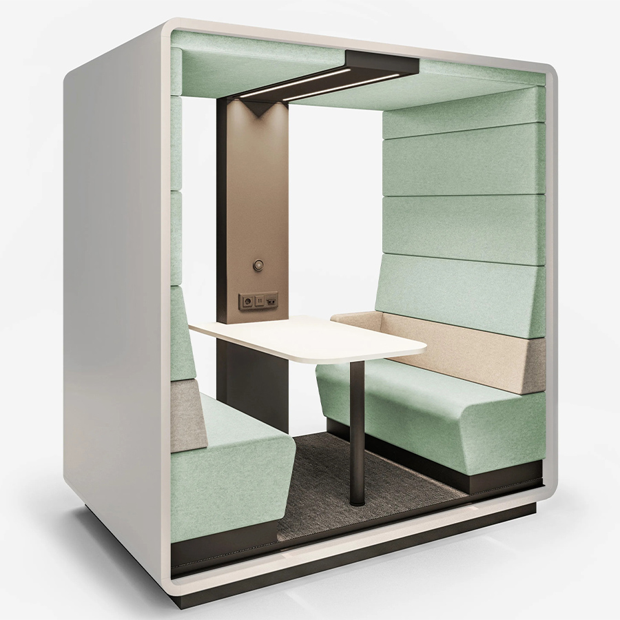 Hushoffice Hushmeet Open in Wool Jade und Wool Biscuit