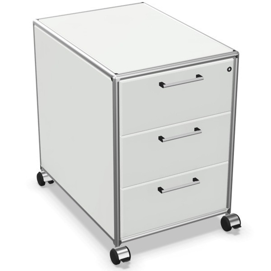 Bosse Rollcontainer mit Schüben weiss - Gestell chrom