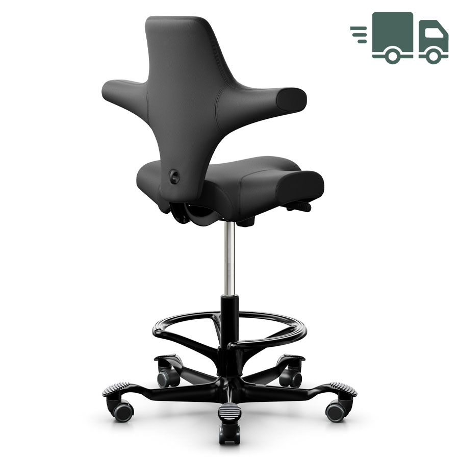 HAG CAPISCO 8106 Stehhilfe mit hoher 265er Feder u. Fußring - Leder schwarz