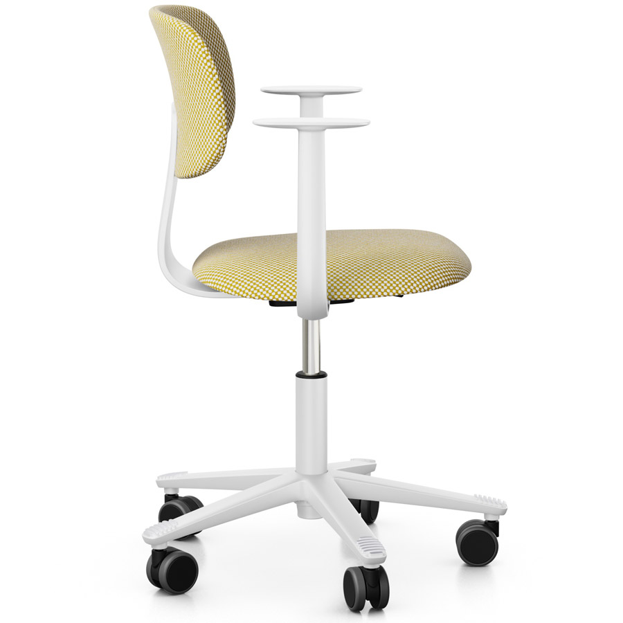 HAG Tion 2160 Bürostuhl weiß - Sitz u. Rücken gepolstert Stoff Sisu 405 - Seitenansicht