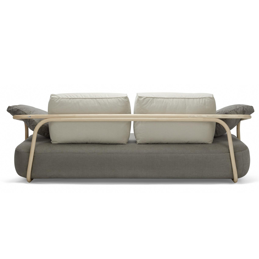 THONET 2002 Bugholzsofa mit Armlehnen - Ausführung Stoff