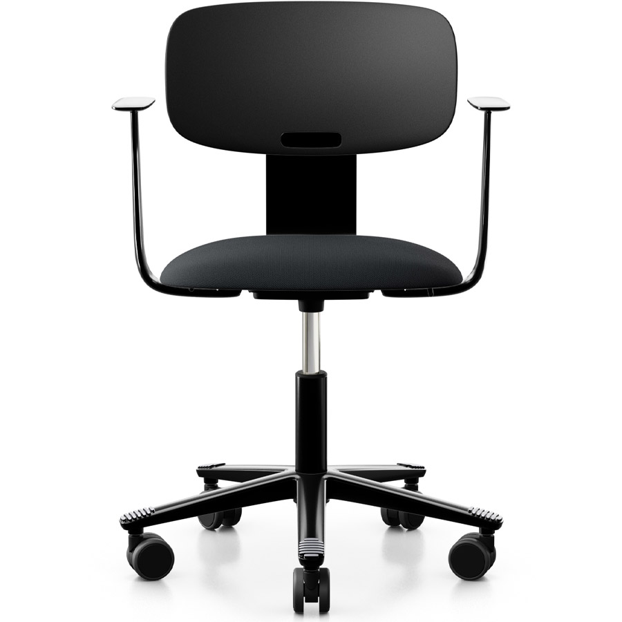 HAG Tion 2140 Bürostuhl schwarz mit Armlehnen - Sitz Stoff select - Rückenschale Kunststoff - Frontansicht