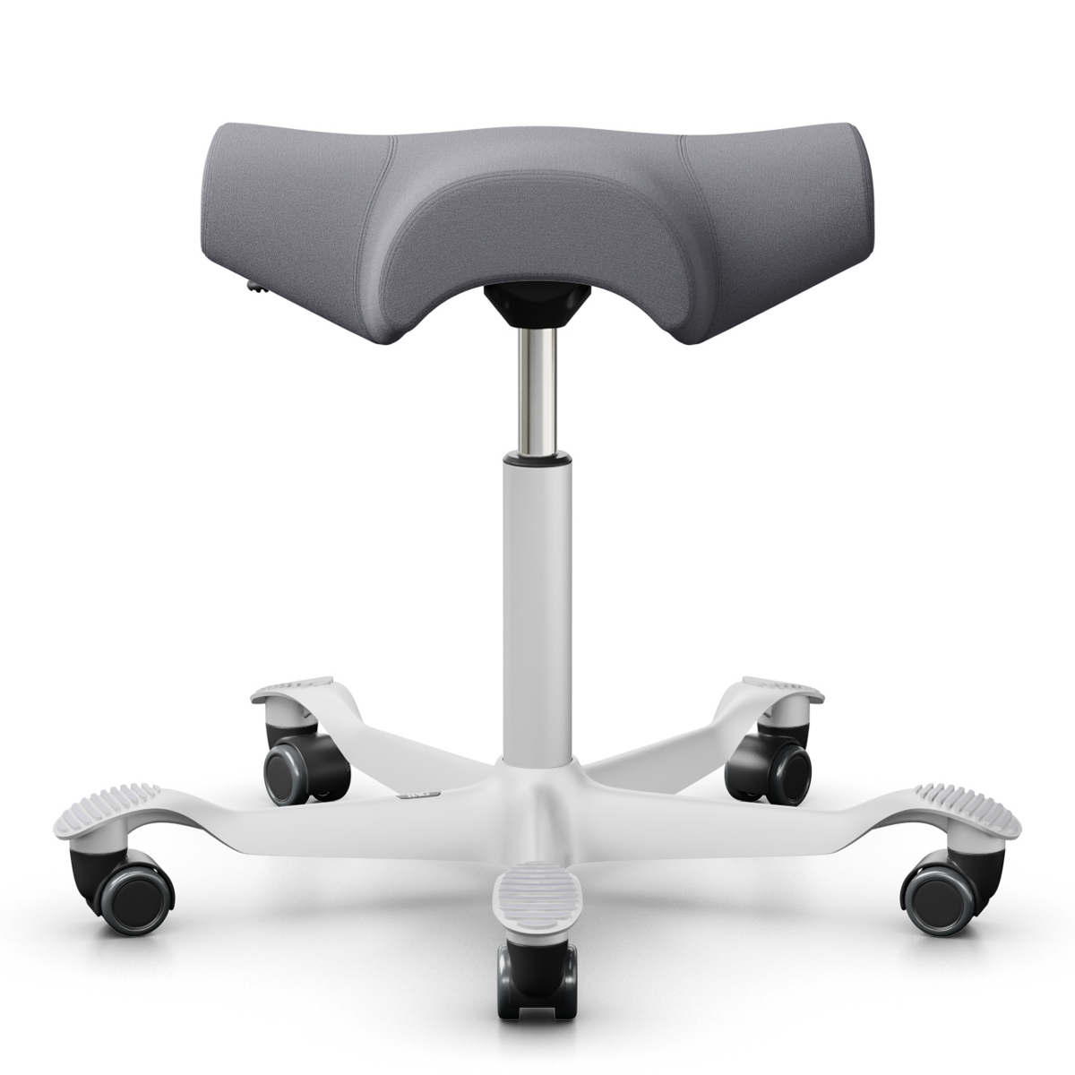 HAG CAPISCO 8105 Hocker | Stoff Xtreme grau | Fußkreuz weiß
