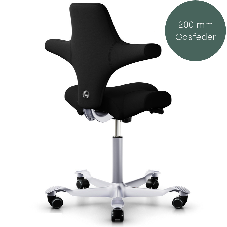 HAG Capisco 8106  Xtreme schwarz mit Gestell silber von hinten