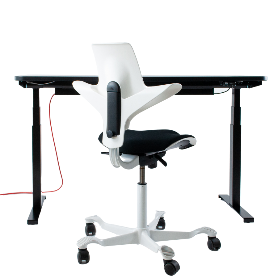 Schreibtisch NewWORK schwarz & HAG CAPISCO PULS 8020 weiß "white edition"