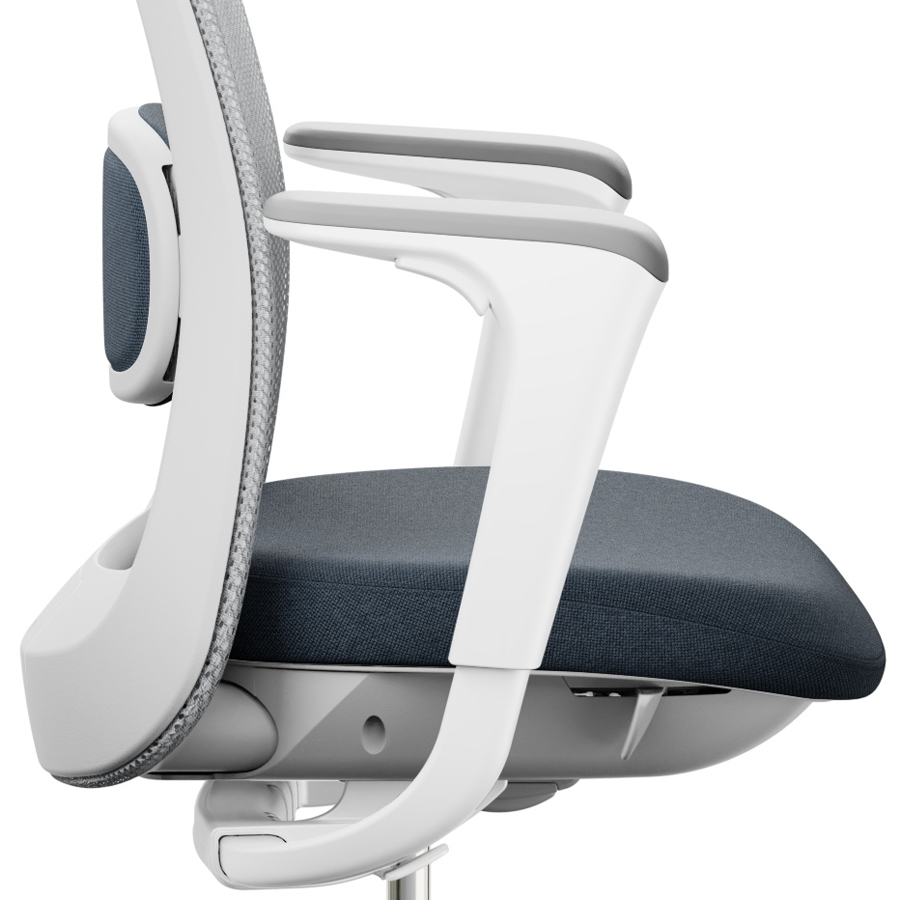 HAG Sofi Mesh 7500 | Ausführung weiß-hellgrau | Sitzbezug Cura 66165 | 2D-Armlehnen