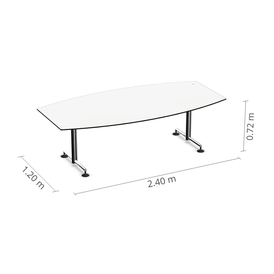 Bosse Modul Space Conference-Tisch M1 in weiß Bemaßung