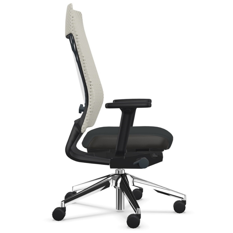 Interstuhl JOYCEis3 (JC31C) Netzfarbe weiß Polsterfarbe schwarz - Seitenansicht