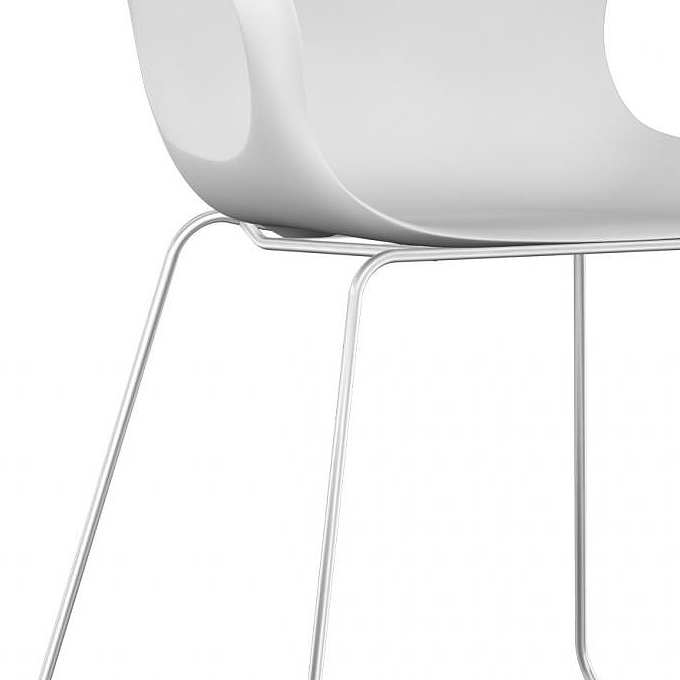Kristalia ELEPHANT Stuhl weiß mit Kufengestell verchromt