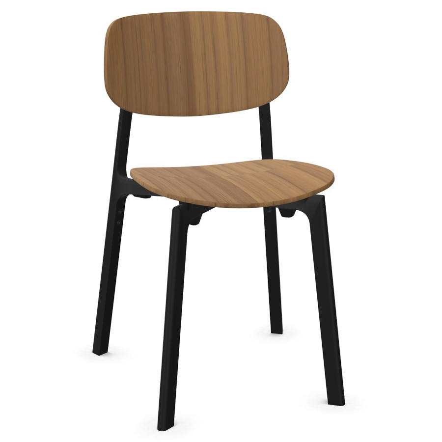 Kristalia COLANDER Stuhl Nussbaum, schwarzes Gestell