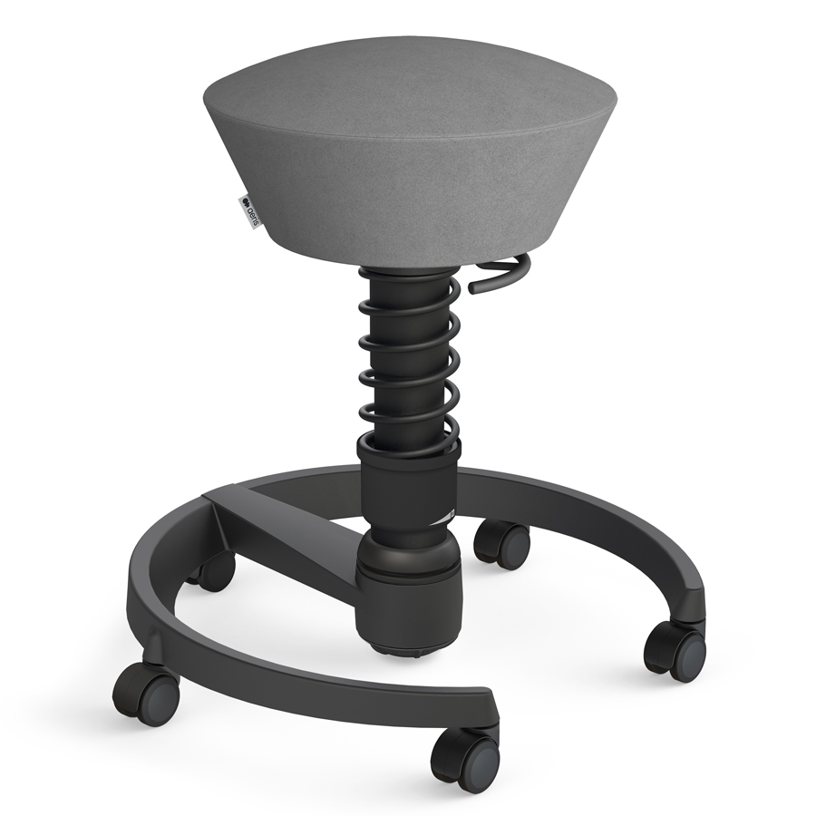 Aeris Swopper Mikrofaser Comfort grau mit Rollen - Gestell schwarz