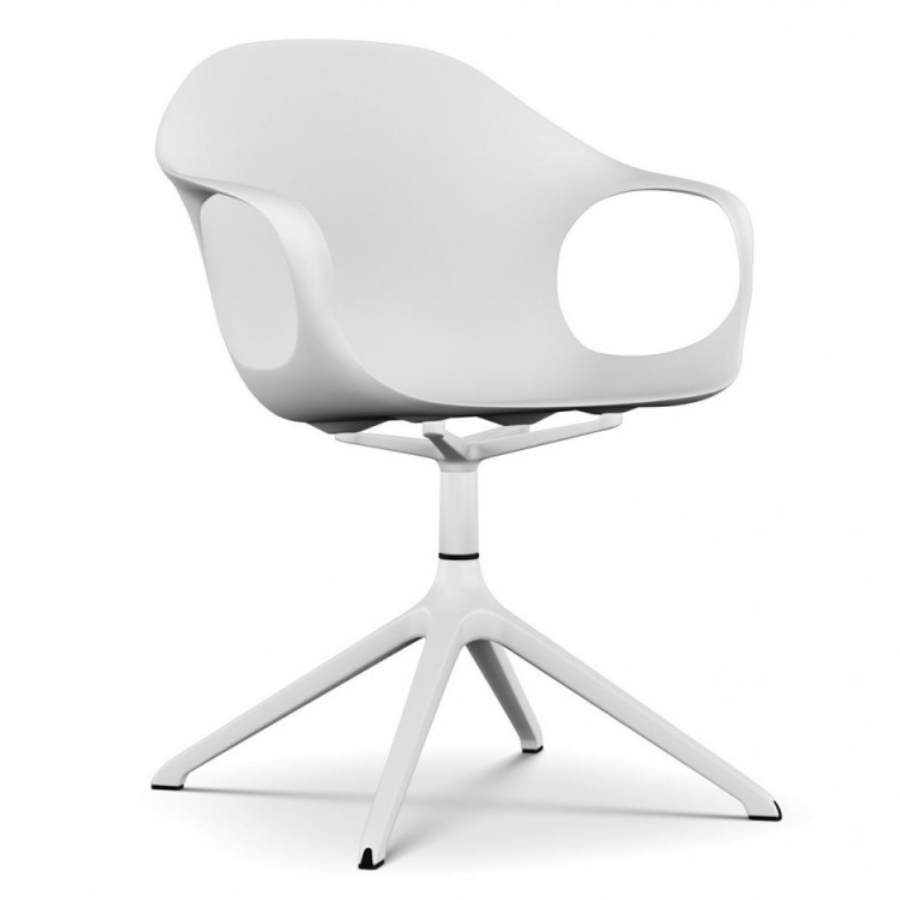 Kristalia ELEPHANT Drehstuhl Sitzschale weiß Gestell weiß