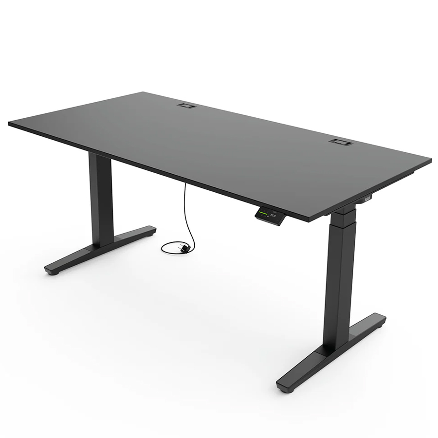 Yaasa Desk Expert Gestell schwarz, Tischplatte schwarz