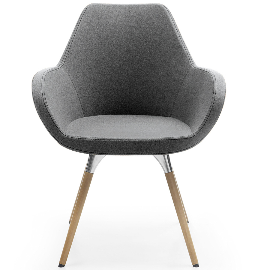 Profim FAN 10 HW mit Holzbeinen Stoff Synergy hellgrau