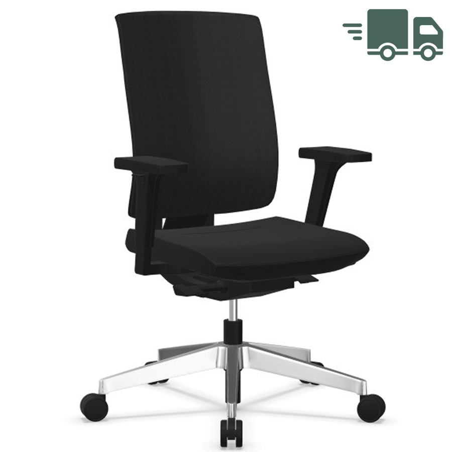 Profim Net 101 STL mit Netzrücken Runner und Polsterbezug Select in Schwarz - Fußkreuz Chrom