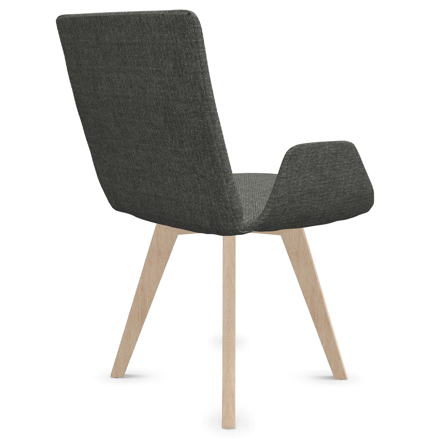 W. Schillig Chevalier Stuhl mit Armlehnen und Holzgestell - seitlich von hinten