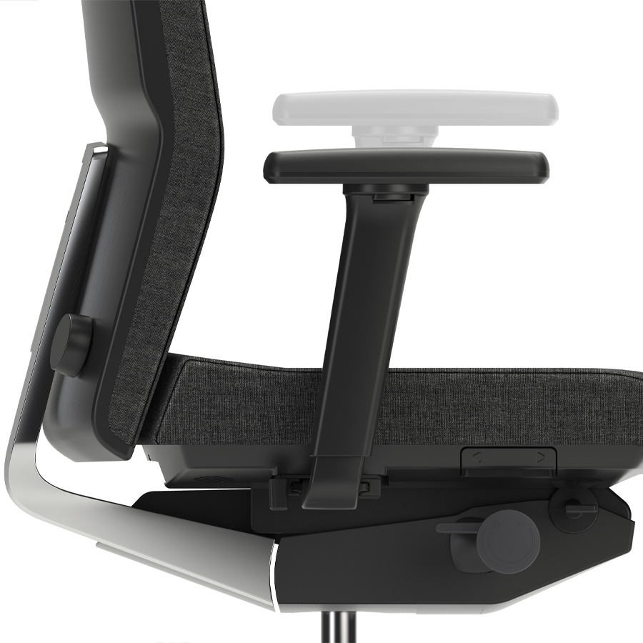 Interstuhl YOSTERis3 160YN Bürostuhl Stoff Lucia schwarz - Detail Armlehnenverstellung