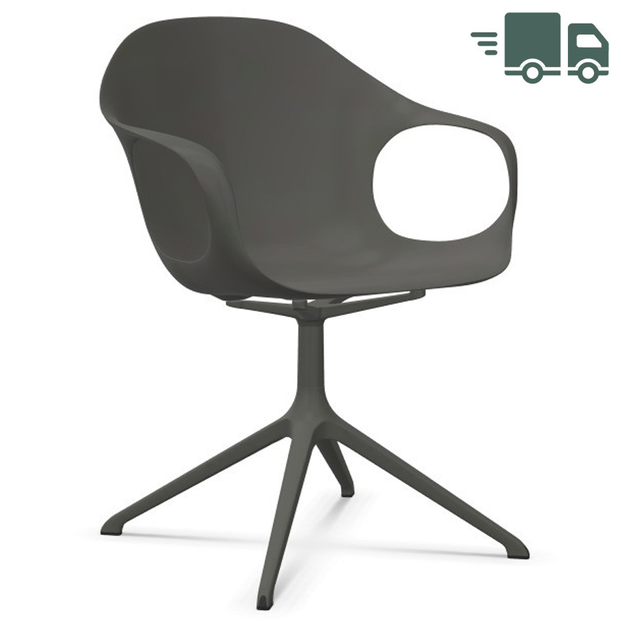 Kristalia ELEPHANT Drehstuhl Sitzschale grau Gestell grau