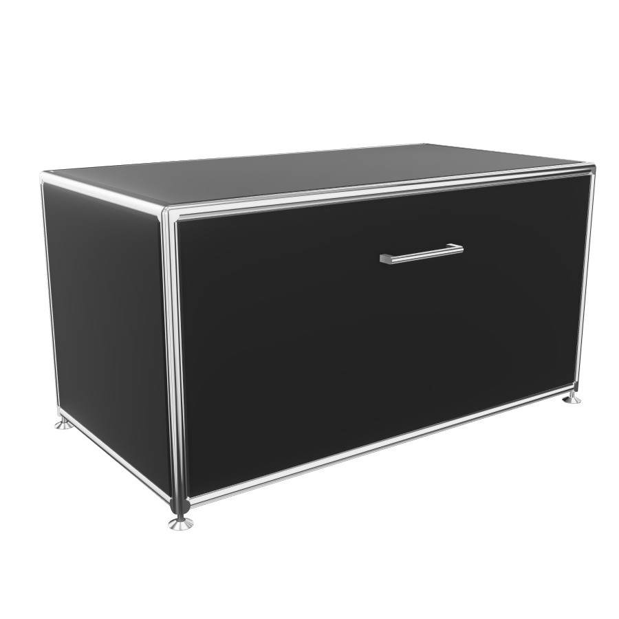 Bosse Lowboard 1 OH melamin schwarz Breite 80 cm mit Klappe