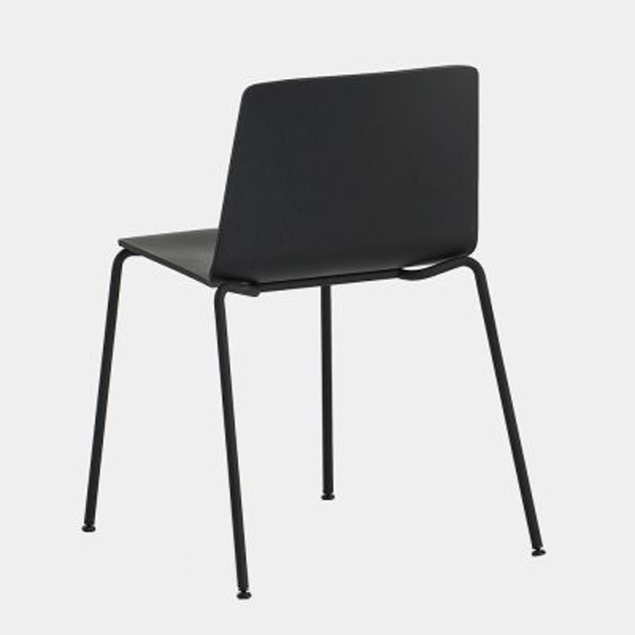 Kristalia RAMA Stuhl mit Vierfußgestell schwarz | Rückseite