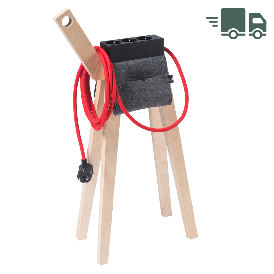 Stromer nature + Satteltaschen - Steckdose schwarz, Kabel rot