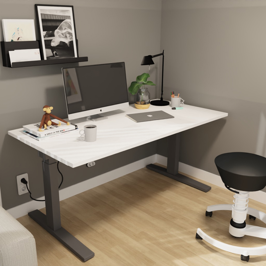 RWH Action Schreibtisch elektrisch verstellbar - weiß/graphit