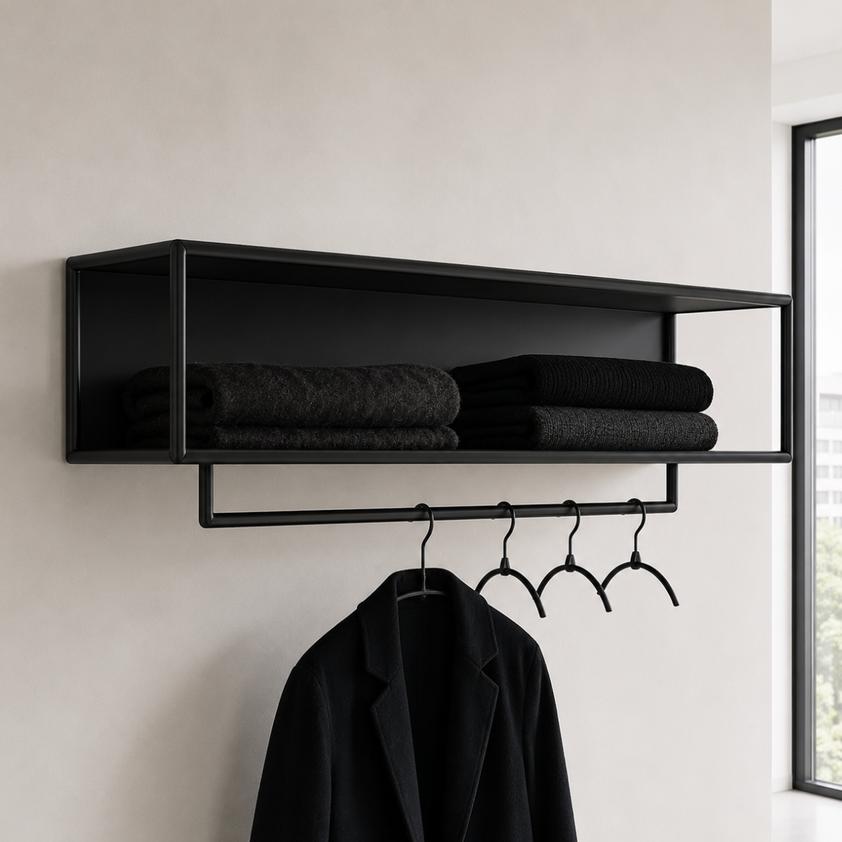 BOSSE Wandgarderobe Black Edition | Breite 100 cm