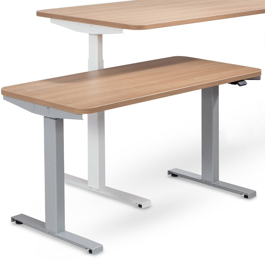 Schreibtisch NewWORK elektrisch höhenverstellbar - Gestell silber