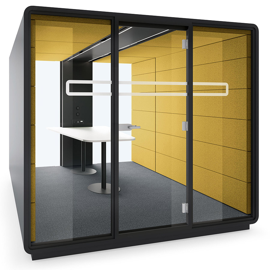 Hushoffice Hushmeet.L Akustikbox konfigurierbar in Wool Mustard