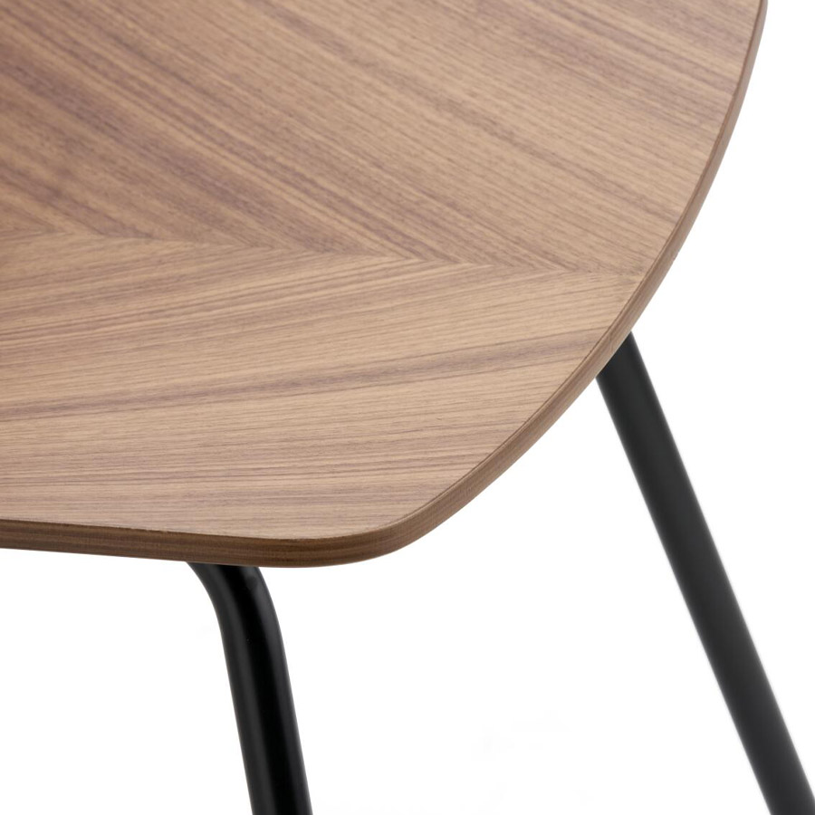 THONET S 661 Stahlrohrstuhl Edelholz Nussbaum - Gestell schwarz - Nahaufnahme