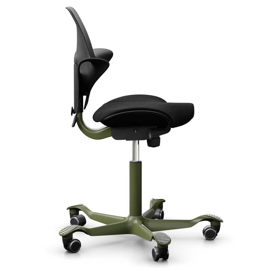 HAG CAPISCO PULS 8020 | Schale schwarz | Bezug Cura schwarz | Gestell Moss Grey | Seite