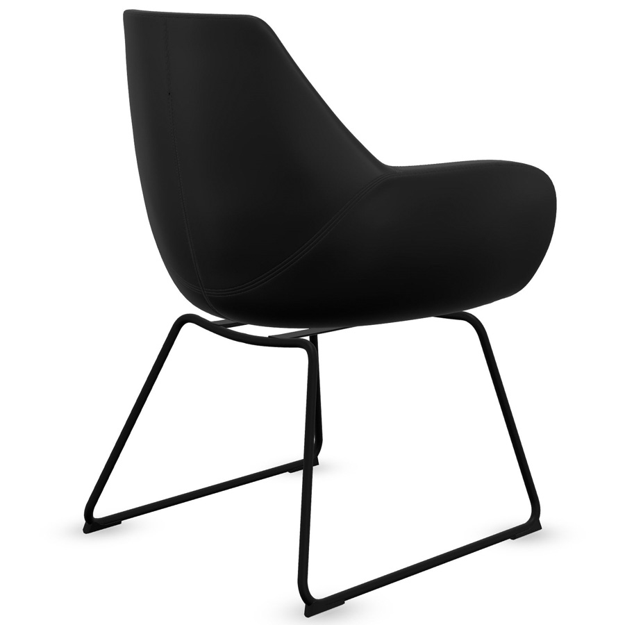 Profim FAN 10 V mit Kufen schwarz Stoffbezug schwarz Rückansicht