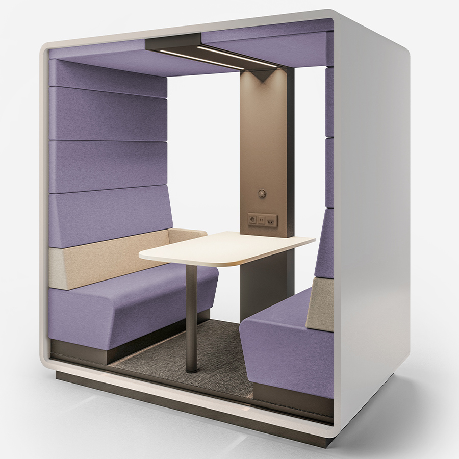 Hushoffice Hushmeet Open in Wool Hyacinth und Wool Biscuit