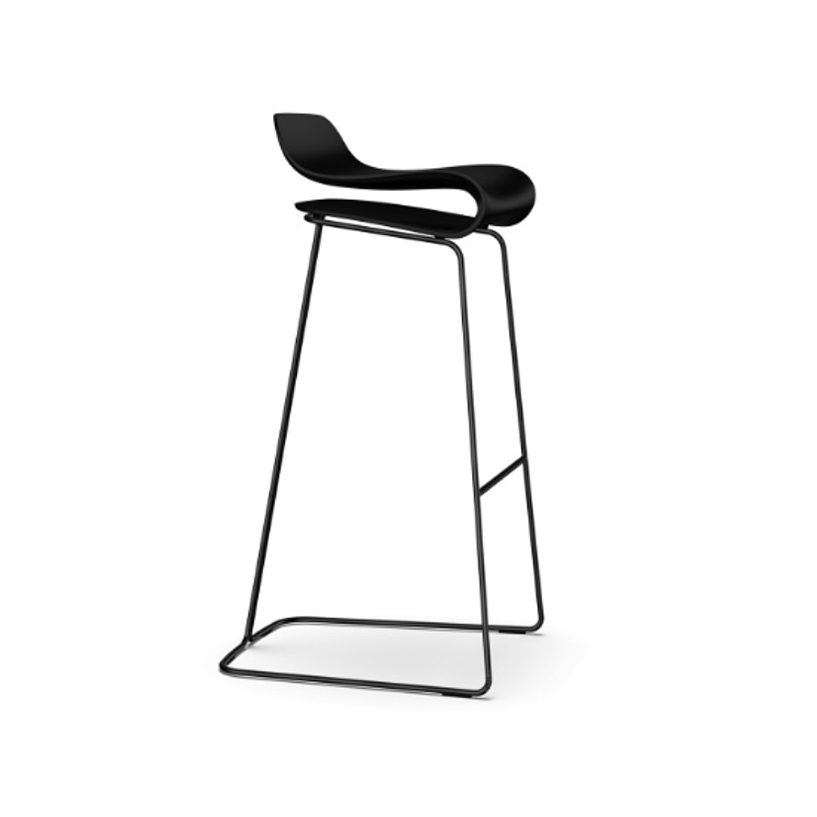 Kristalia BCN Barhocker 76 cm mit Kufen Farbe schwarz