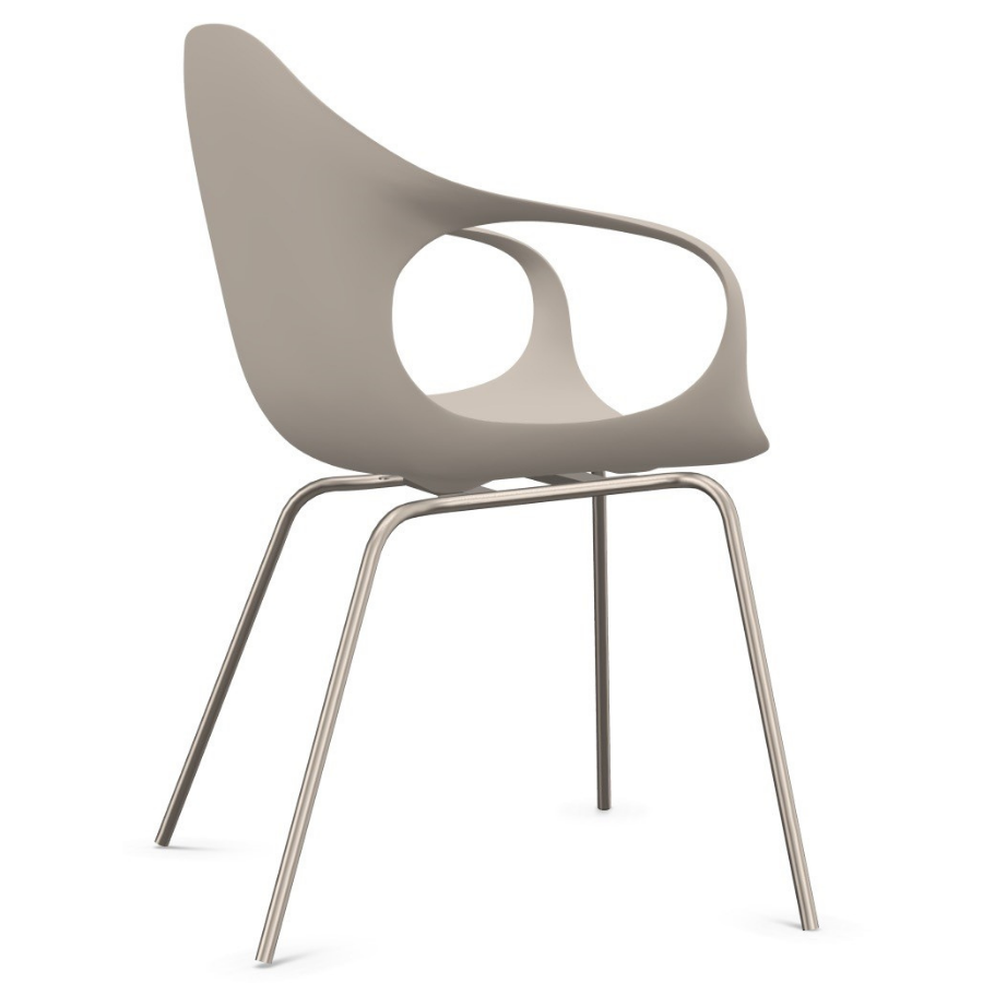 Kristalia ELEPHANT Stuhl mit Vierfußgestell Farbe beige - Seitenansicht