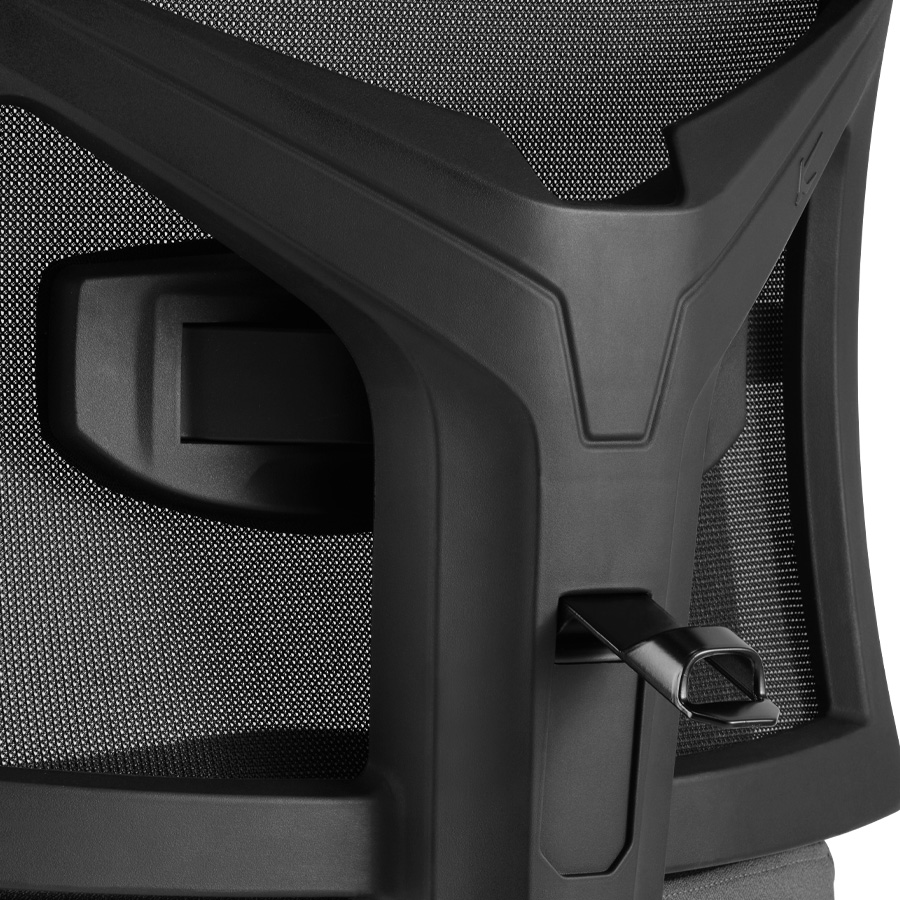 RWH Bürodrehstuhl ERGOFIX Netzrücken schwarz mit Armlehnen und Kopfstütze - Verstellung Lordose