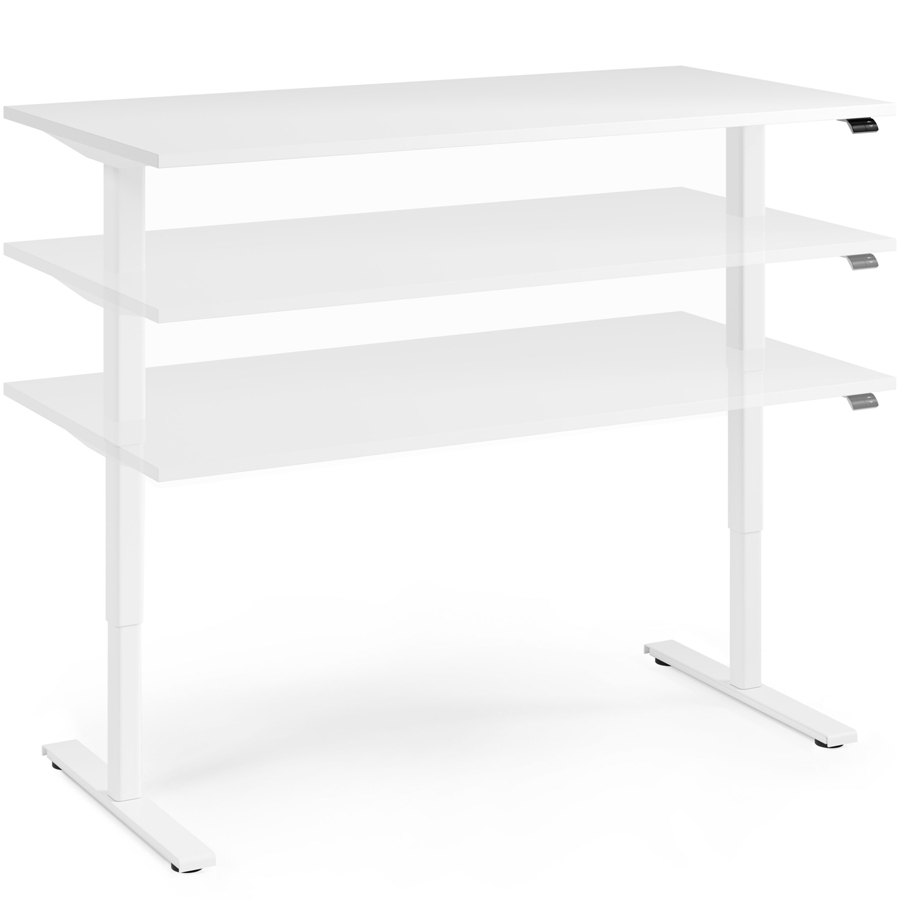 fm FOURACTION 133 Schreibtisch | Gestell weiß | Platte weiß | Höhenverstellbar