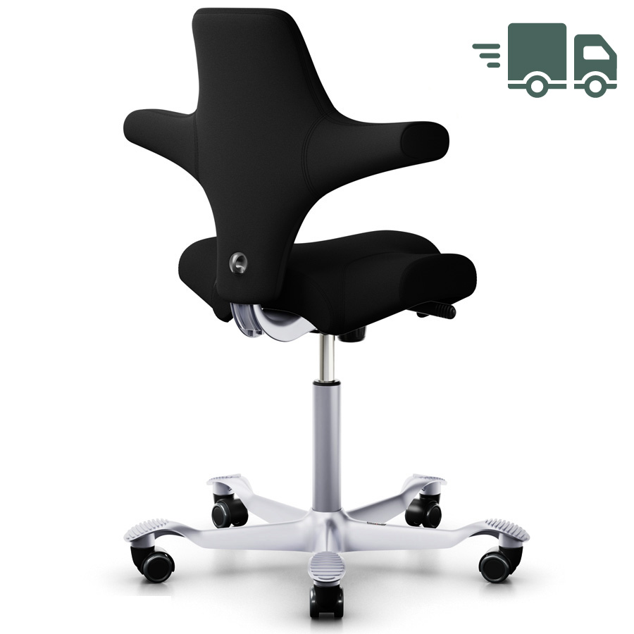 HAG Capisco 8106  Xtreme schwarz mit Gestell silber von hinten