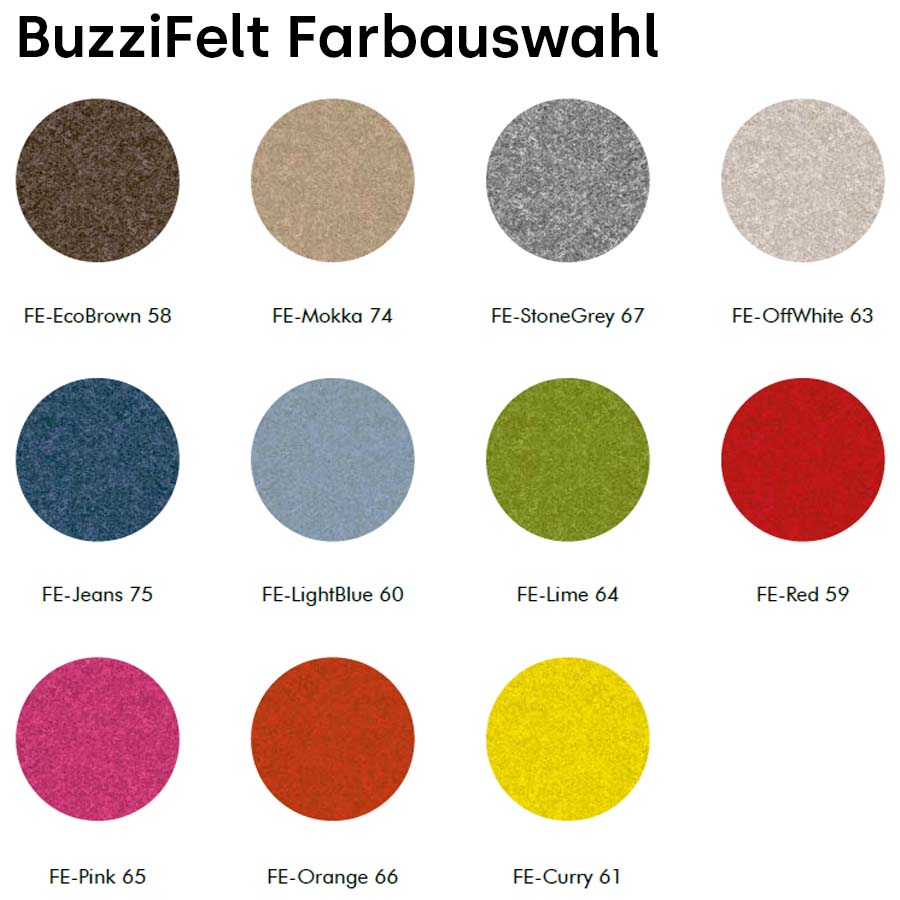 BuzziFelt - Farbauswahl Übersicht