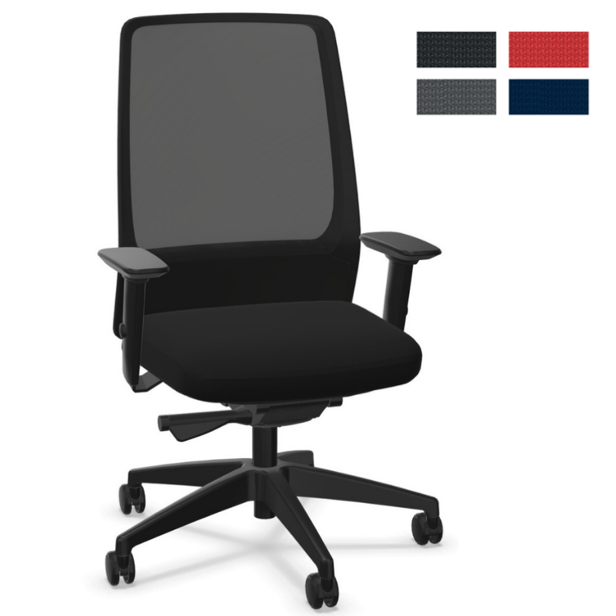 Interstuhl AIMis1 1S03 Bürostuhl schwarz mit Netzrücken viele Farben